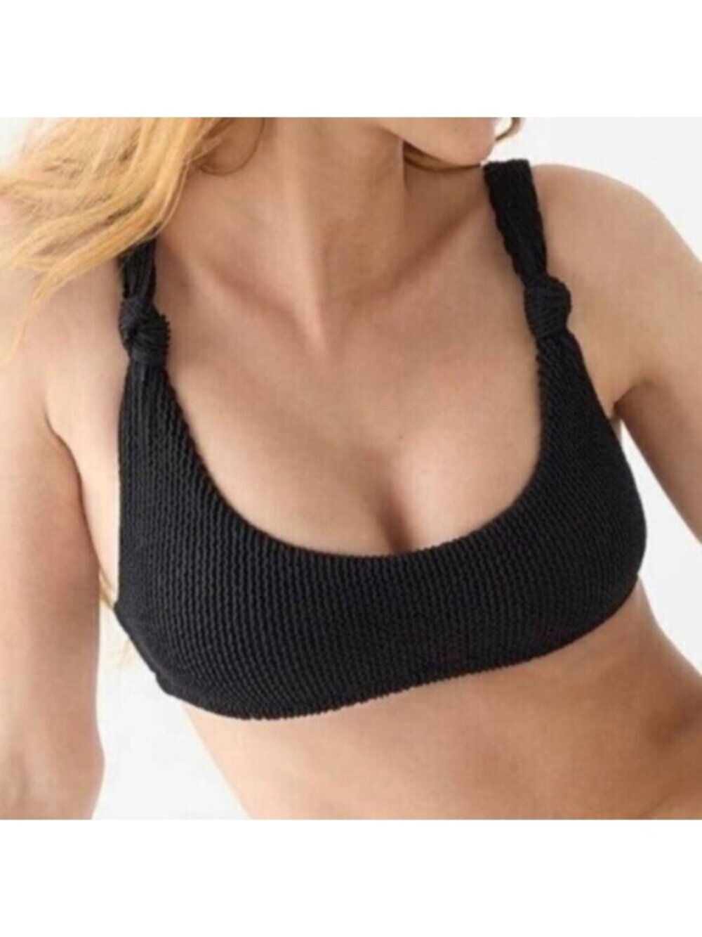 NWT J.Crew Scrunchie Knotted Wide Strap Scoop Neck Ribbed Bikini Top Size 3X